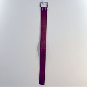 BANANA REPUBLIC 34  x 2.5” Leather Belt Laser Holes Perforation Gold Buckle